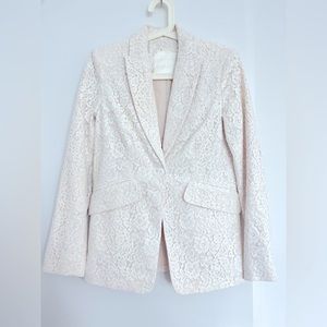 BHLDN Burton Pantsuit (blazer) white lace